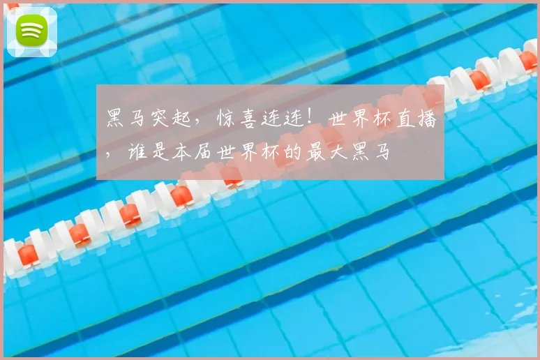 黑马突起，惊喜连连！世界杯直播，谁是本届世界杯的最大黑马